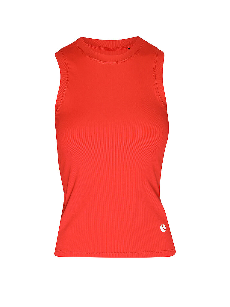 BJÖRN BORG Damen Tennistank Ace Pocket Ribbed rot | S
